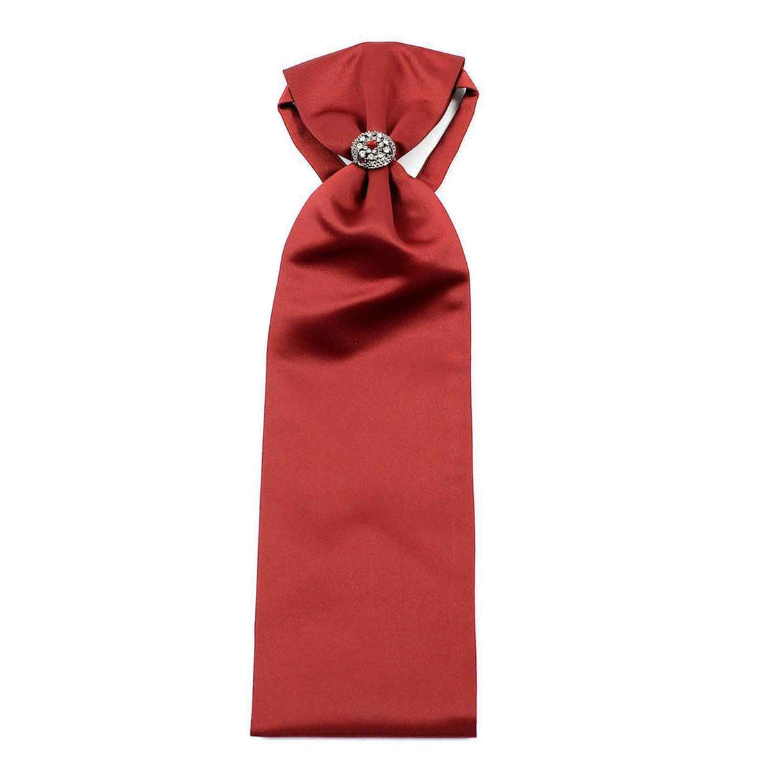 Ascot Tie With Jewel Ring - Maroon