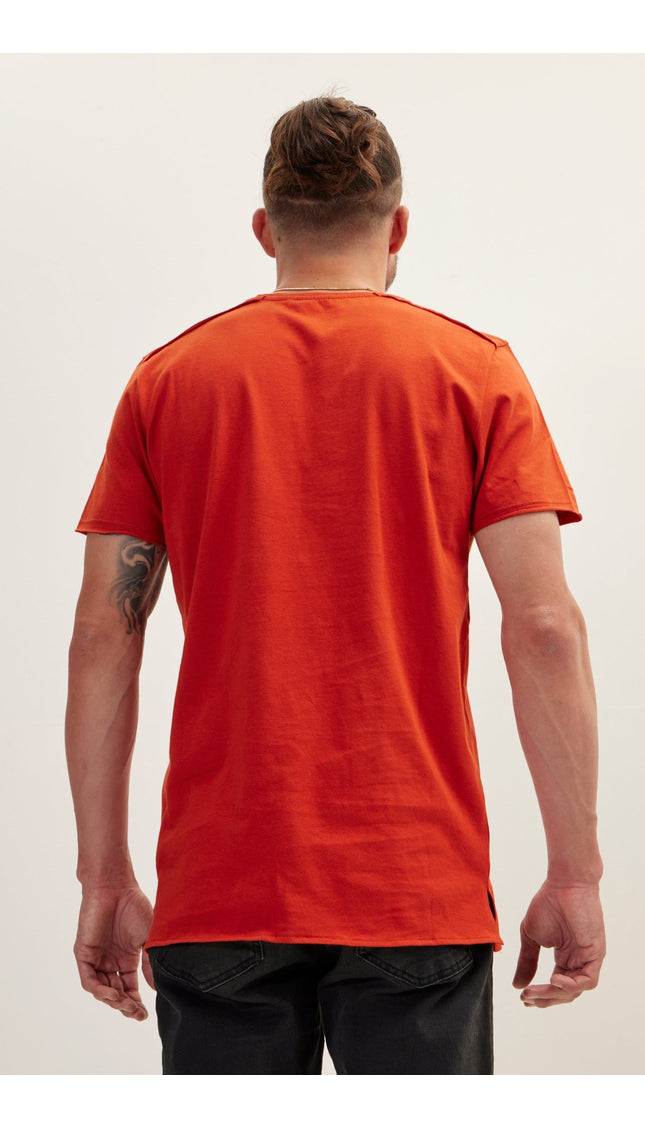Asymmetric Cut T - Shirt - Henna - Ron Tomson