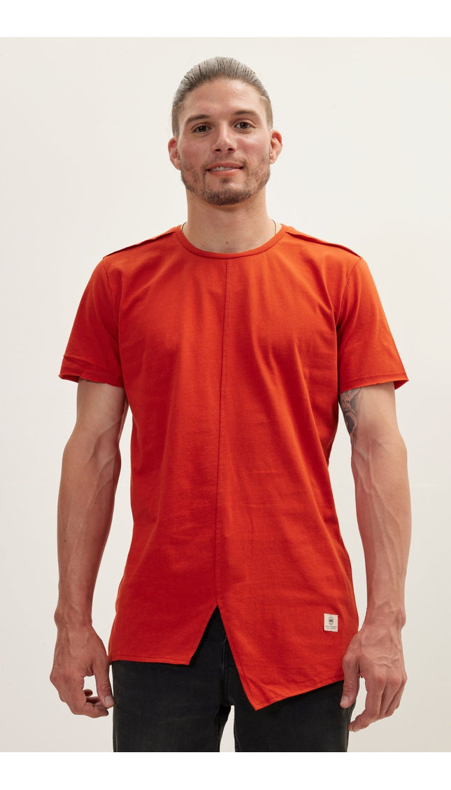 Asymmetric Cut T - Shirt - Henna - Ron Tomson