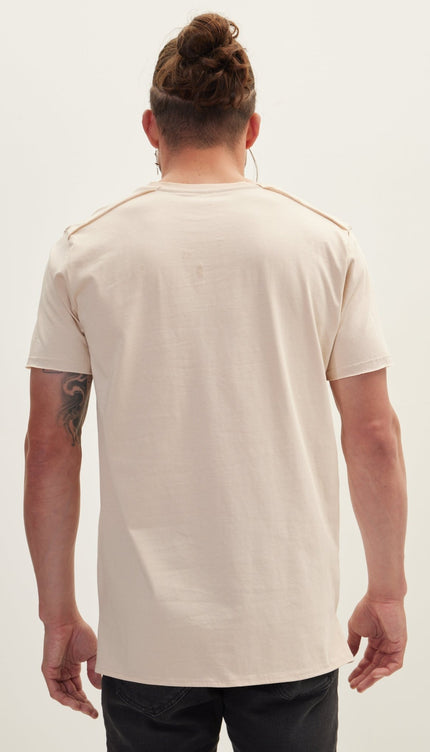 Asymmetric Cut T-Shirt - Stone - Ron Tomson