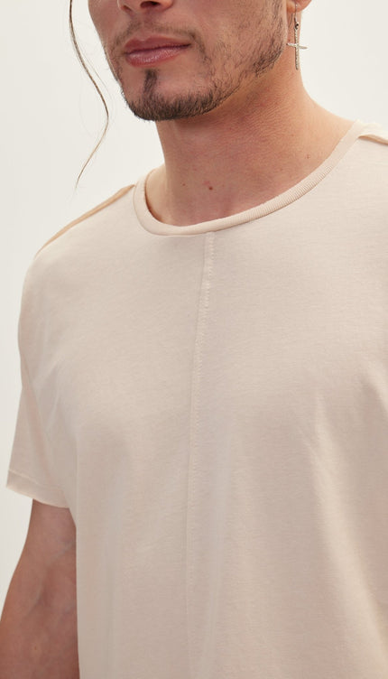 Asymmetric Cut T-Shirt - Stone - Ron Tomson