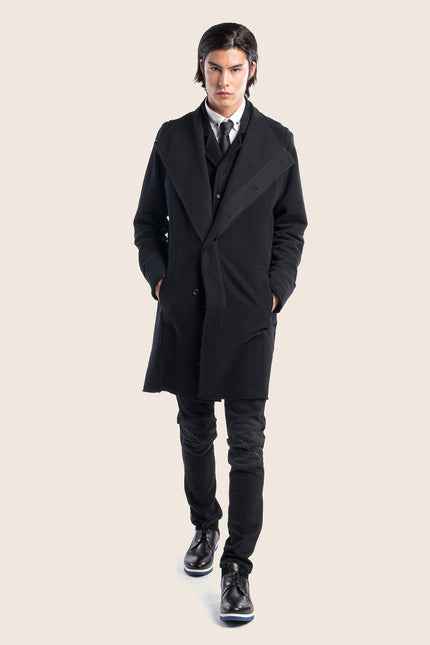 Asymmetric Rebel Cardigan - Black - Ron Tomson