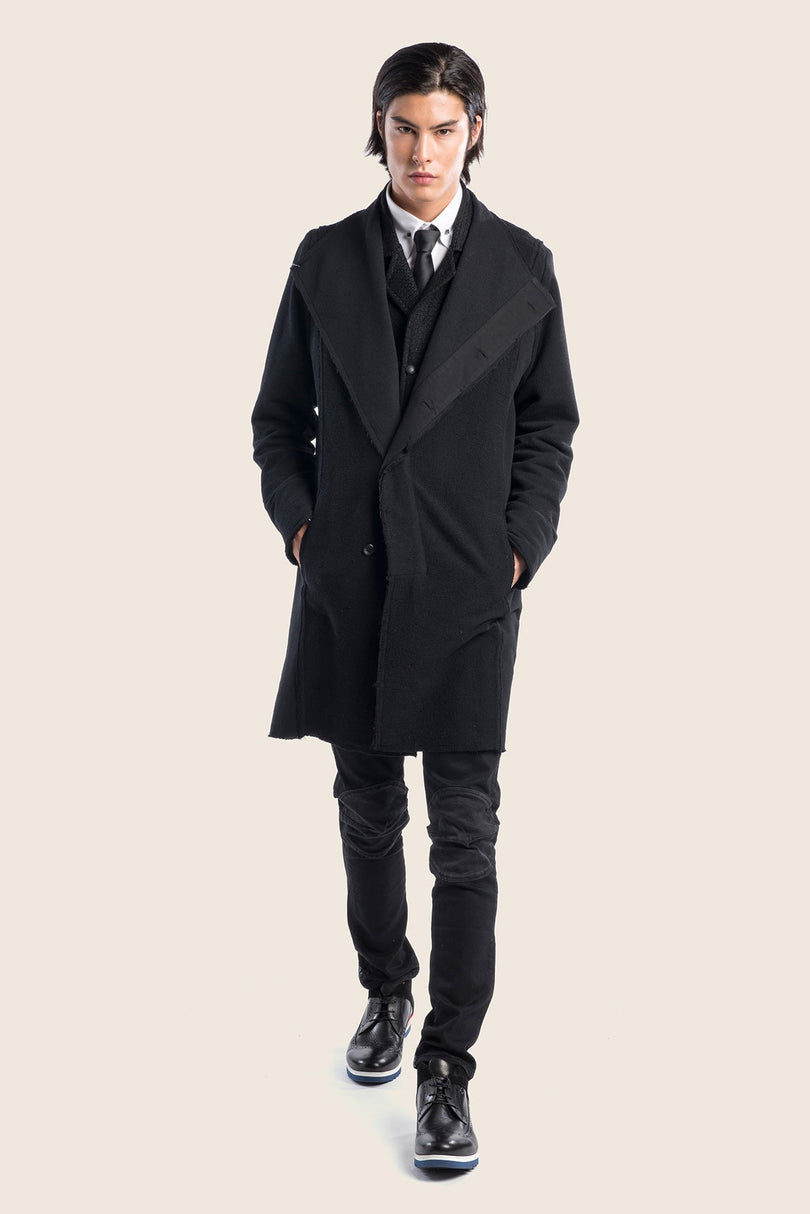 Asymmetric Rebel Cardigan - Black - Ron Tomson