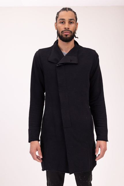 Asymmetric Rebel Cardigan - Black - Ron Tomson