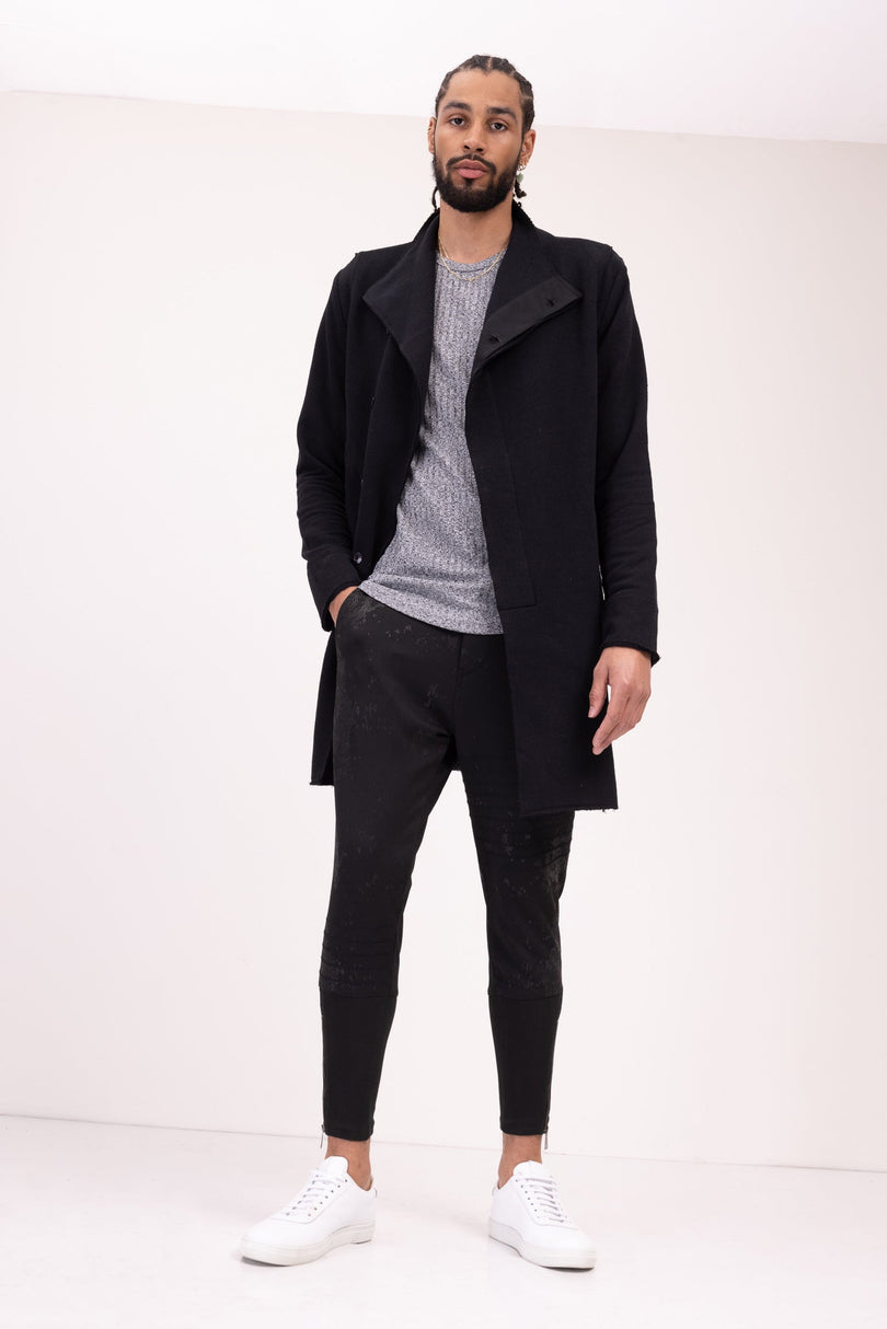 Asymmetric Rebel Cardigan - Black - Ron Tomson