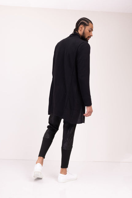 Asymmetric Rebel Cardigan - Black - Ron Tomson
