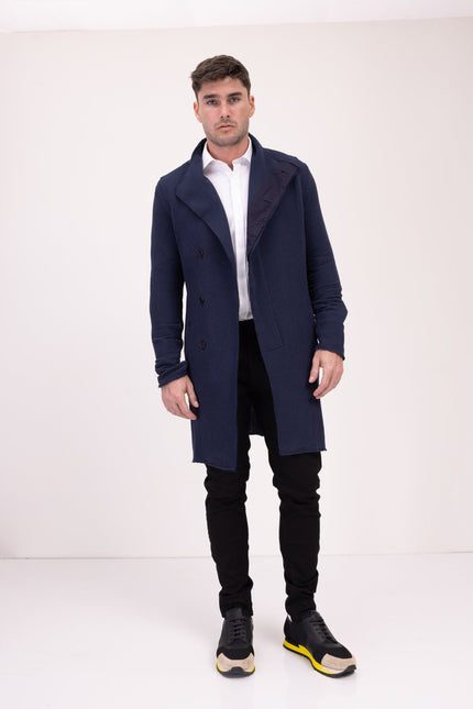 Asymmetric Rebel Cardigan - Navy - Ron Tomson