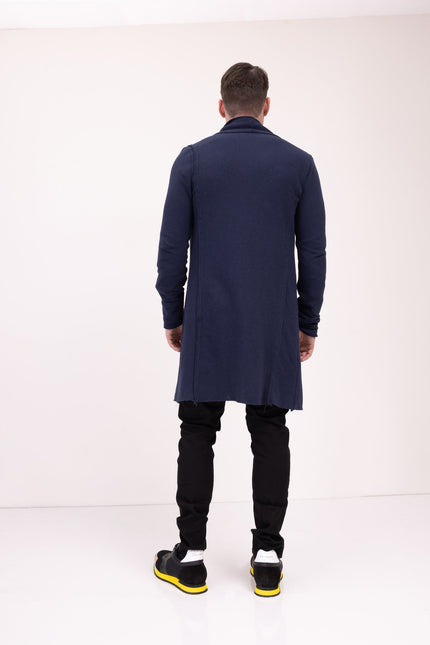 Asymmetric Rebel Cardigan - Navy - Ron Tomson