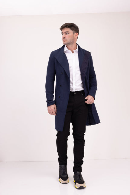 Asymmetric Rebel Cardigan - Navy - Ron Tomson