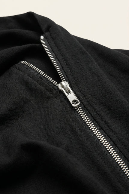 Asymmetric Zipper Tee - Black - Detail