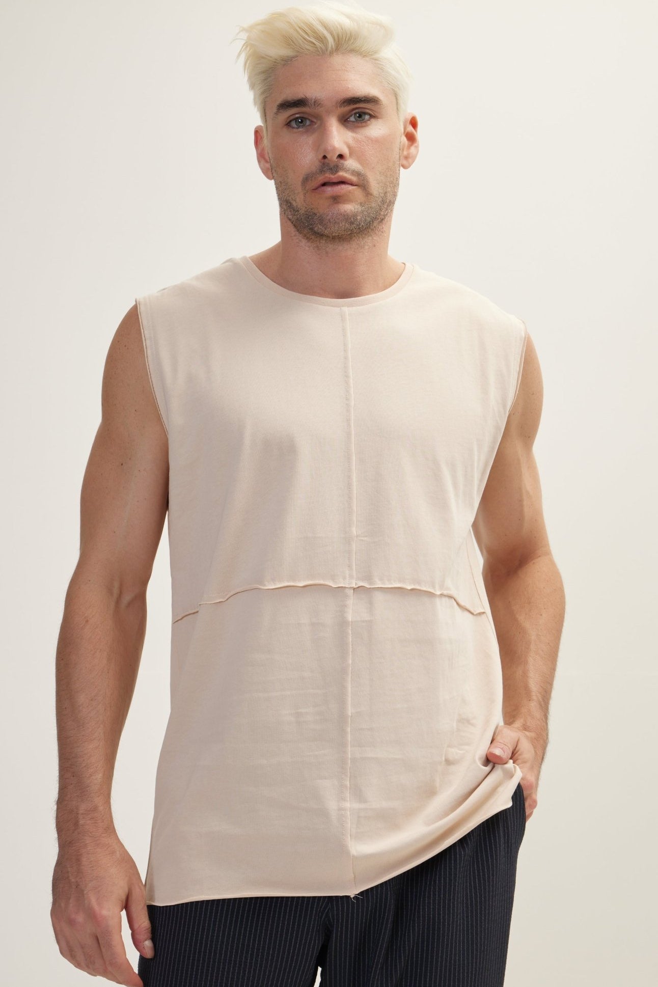 Beige Knitted T-Shirt - Ron Tomson