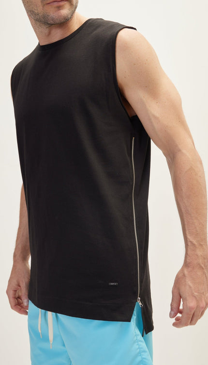 Black Zero Sleeve T - Shirt - Ron Tomson