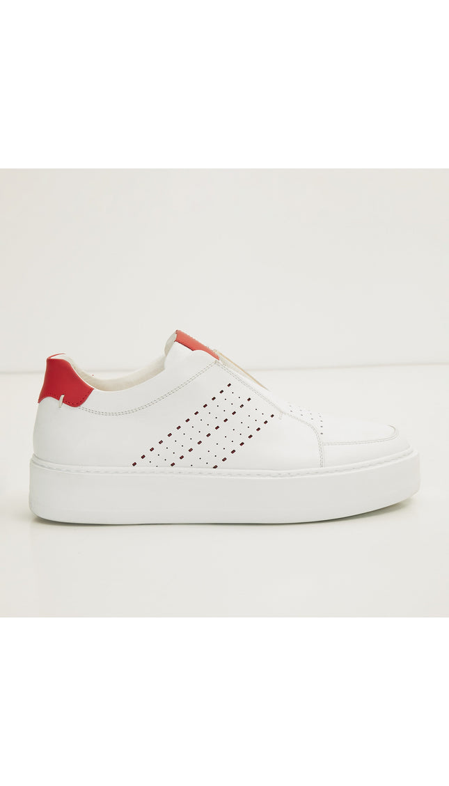 Blanco Casual Sneaker - White Red - Ron Tomson