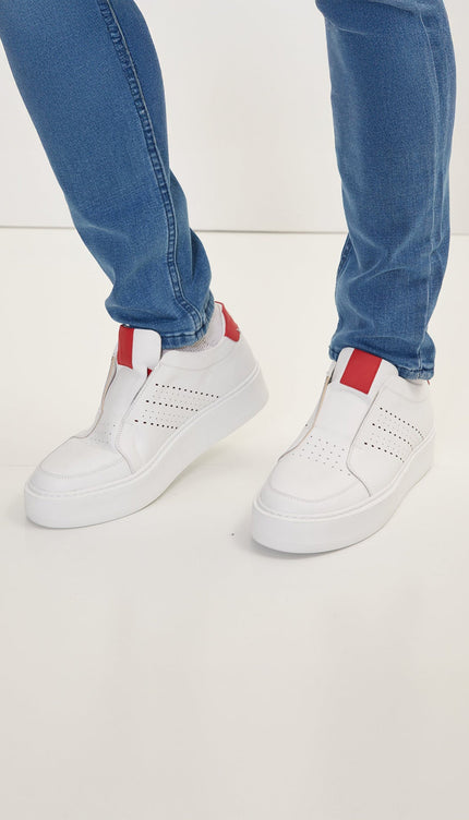 Blanco Casual Sneaker - White Red - Ron Tomson