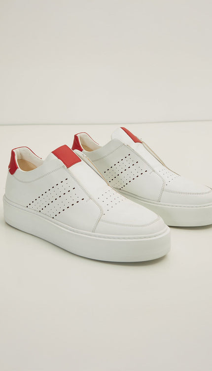 Blanco Casual Sneaker - White Red - Ron Tomson