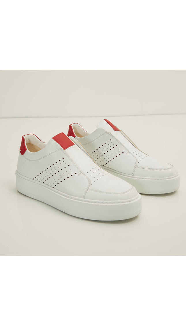 Blanco Casual Sneaker - White Red - Ron Tomson