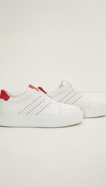 Blanco Casual Sneaker - White Red - Ron Tomson