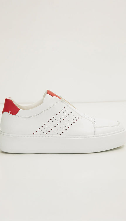 Blanco Casual Sneaker - White Red - Ron Tomson