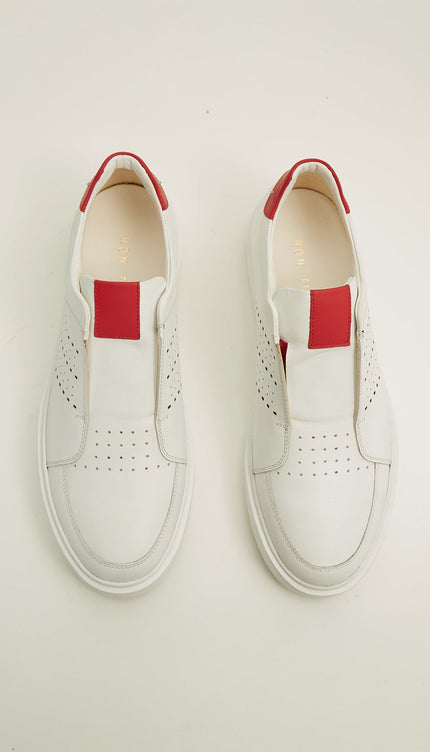 Blanco Casual Sneaker - White Red - Ron Tomson