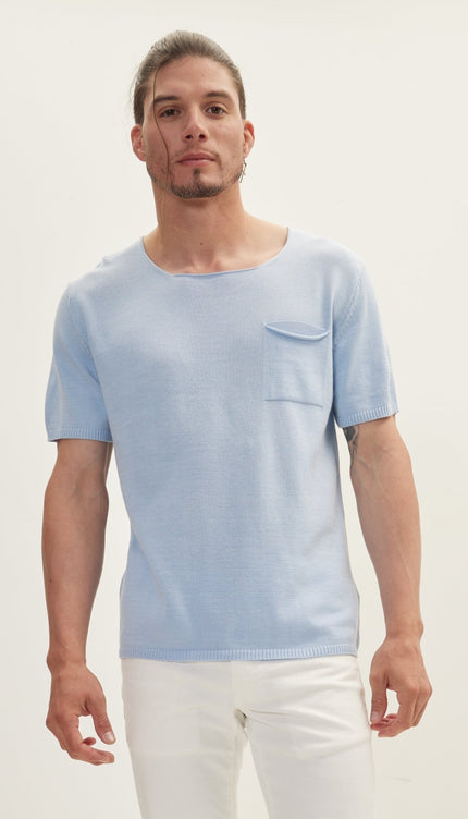 Blue Knitted T-Shirt - Ron Tomson