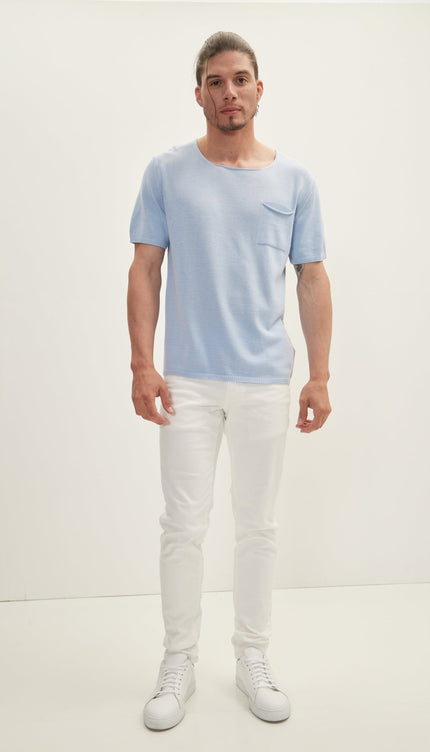 Blue Knitted T-Shirt - Ron Tomson