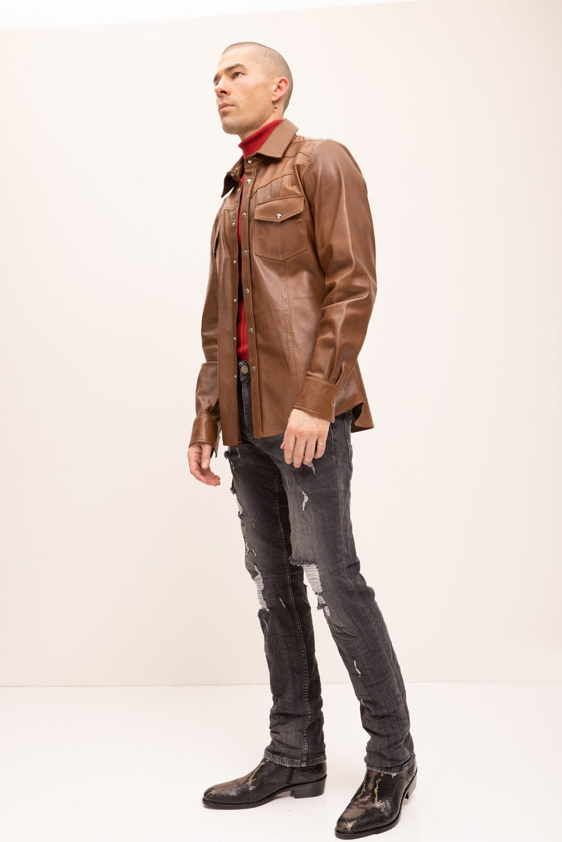 Boot Cut Distressed Rider Denim - Black - Ron Tomson