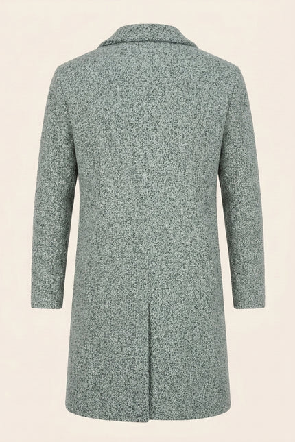 Boucle Pea Coat - Grey Green - Back