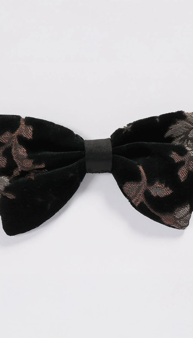 Bowtie Black Beige Line Butterfly - Ron Tomson