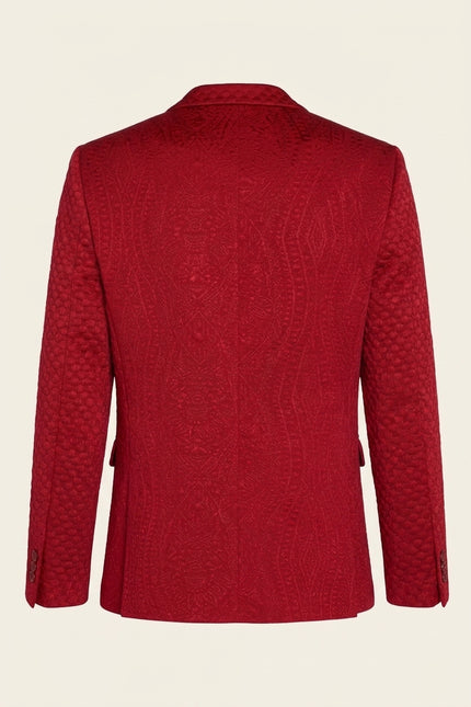 Brocade Blazer - Red - Back