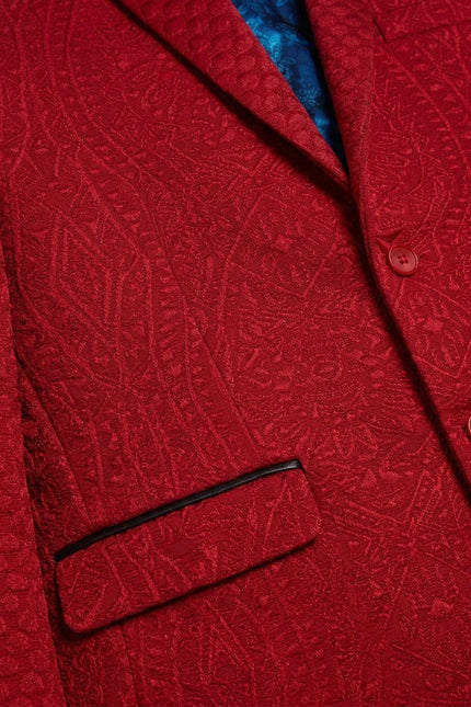 Brocade Blazer - Red - Detail