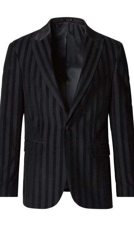 Brushed Striped Italian Velvet Dinner Jacket - Ron Tomson