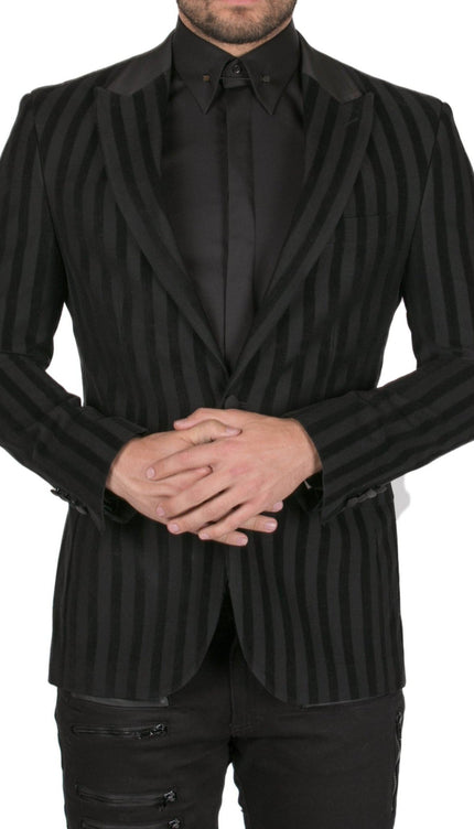 Brushed Striped Italian Velvet Dinner Jacket - Ron Tomson