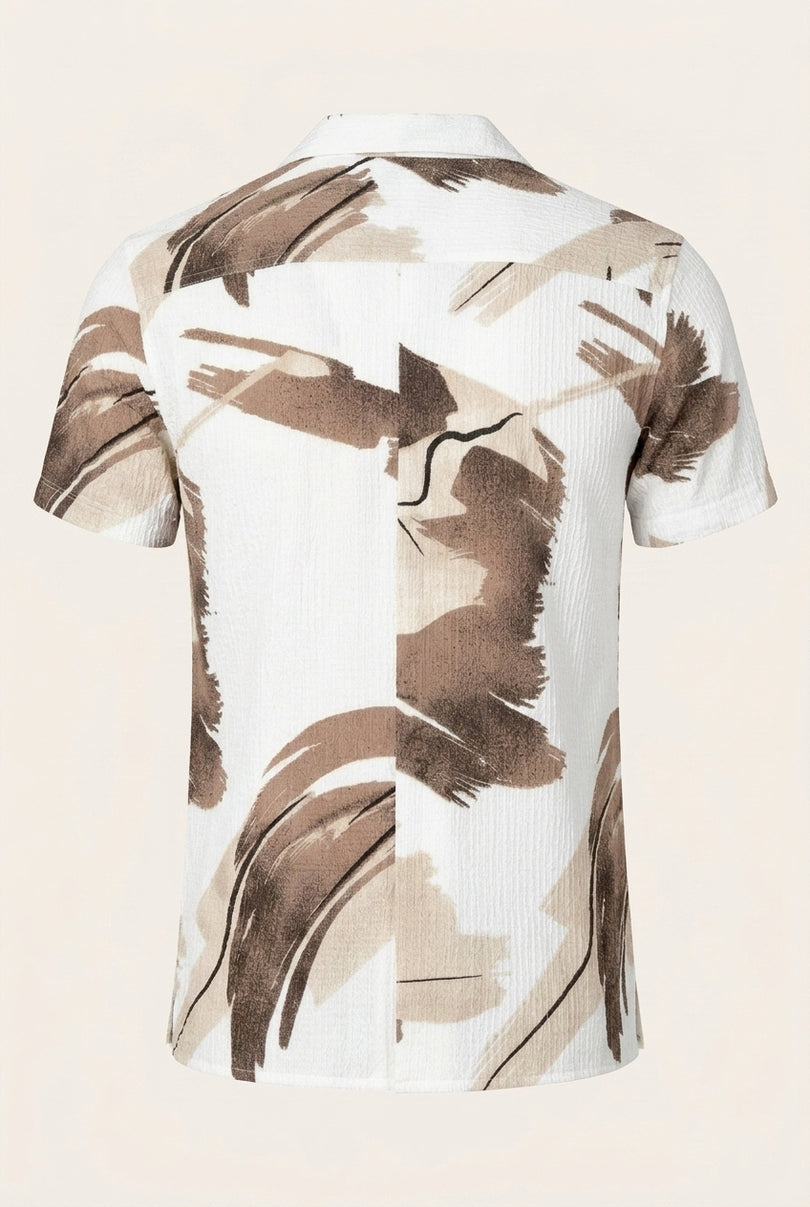 Camp Collar Shirt - Brown - Back