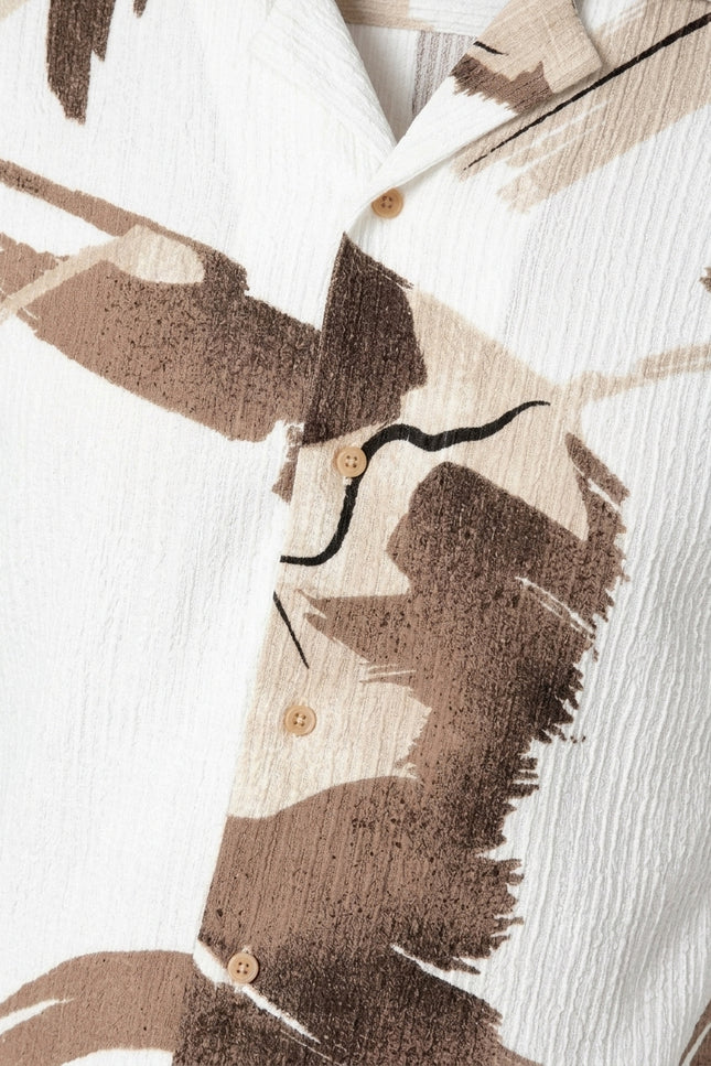 Camp Collar Shirt - Brown - Detail