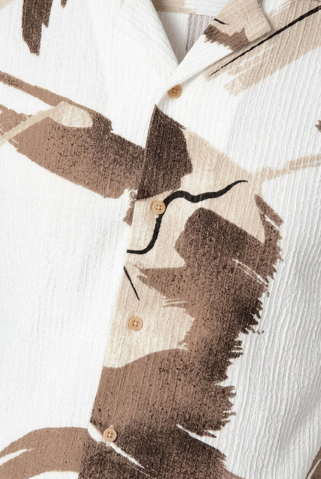 Camp Collar Shirt - Brown - Detail