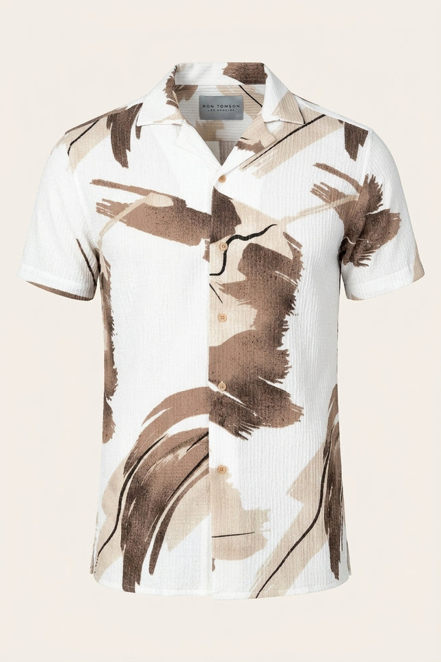 Camp Collar Shirt - Brown - Front