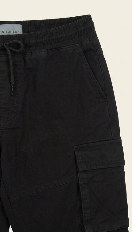 Canvas Cargo Joggers - Black - Detail