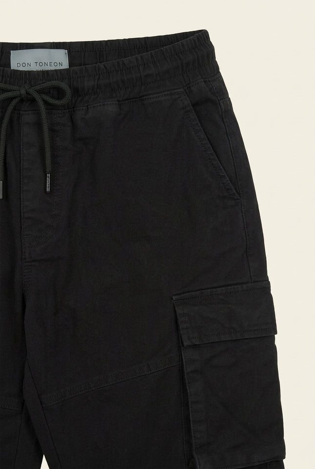 Canvas Cargo Joggers - Black - Detail