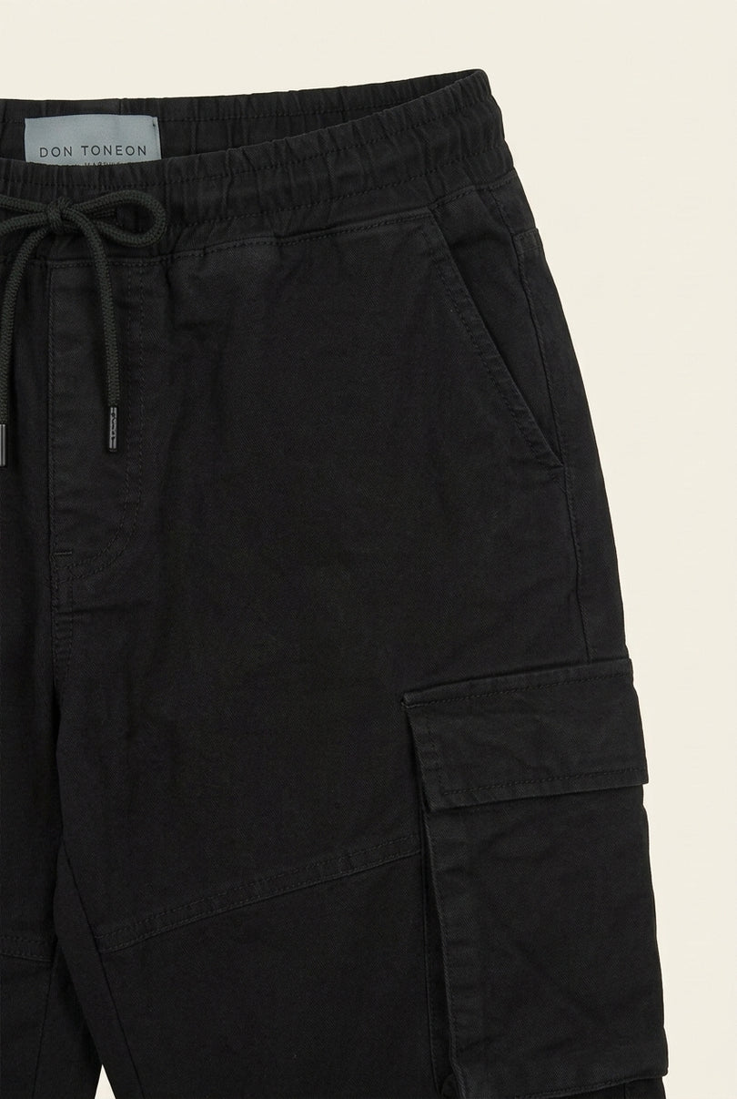 Canvas Cargo Joggers - Black - Detail