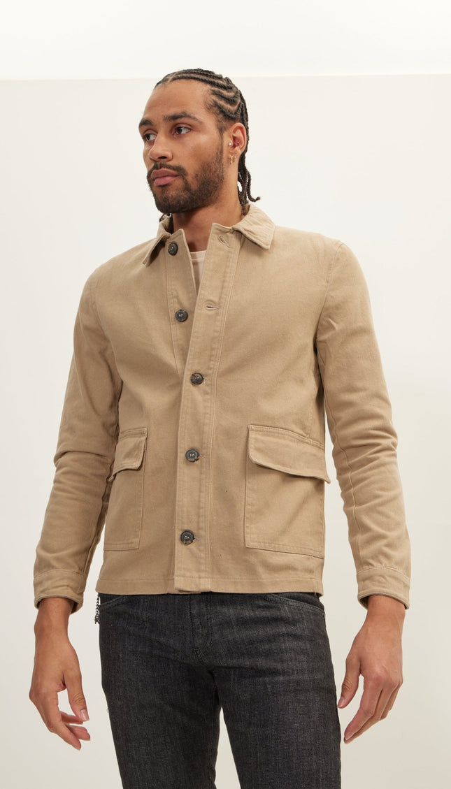 Canvas Work Jacket - Camel - Ron Tomson