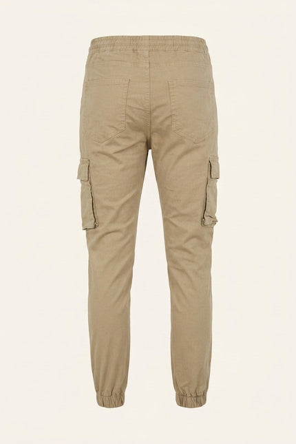 Cargo Jogger Pants - Beige - Back