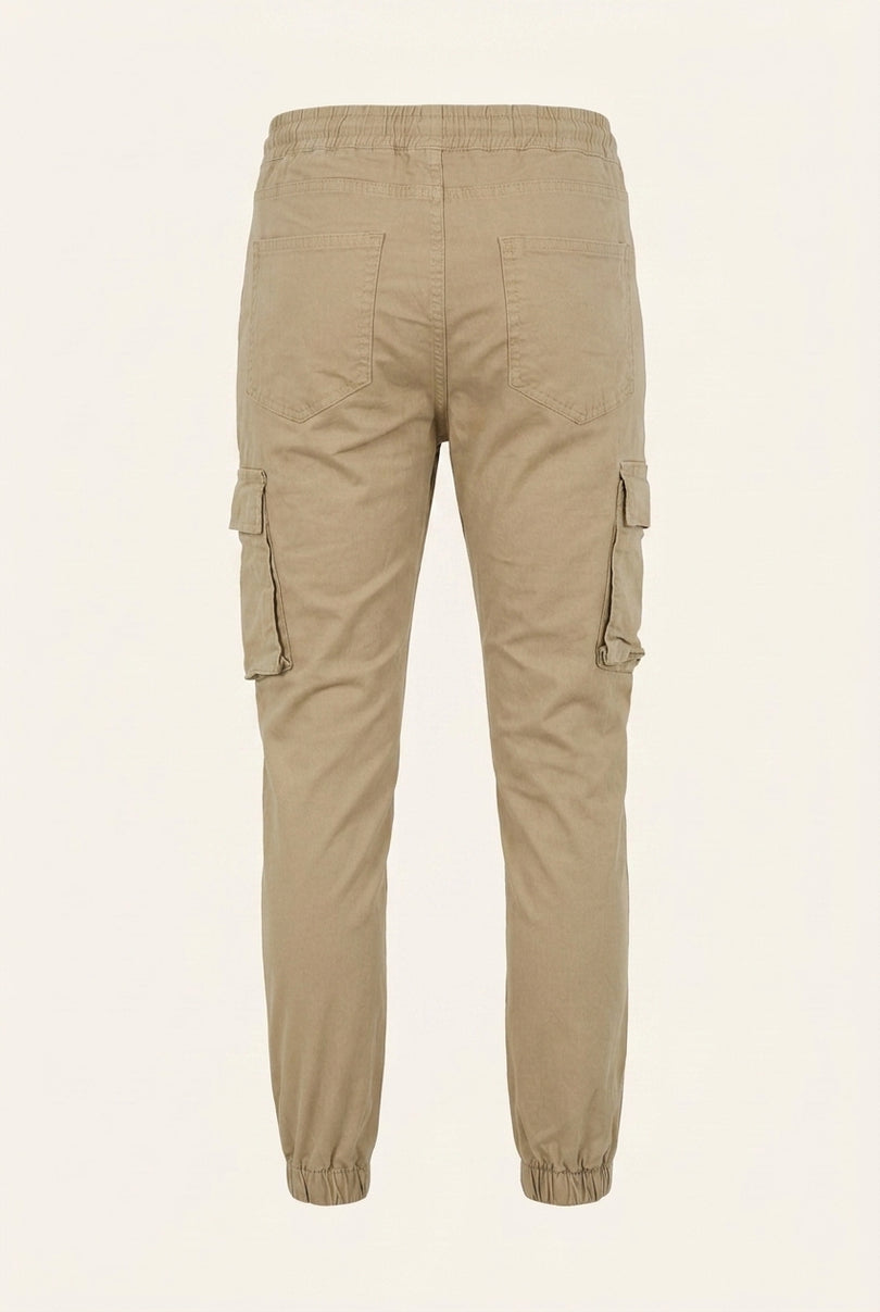 Cargo Jogger Pants - Beige - Back