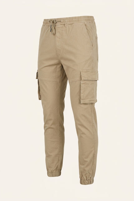Cargo Jogger Pants - Beige - Front