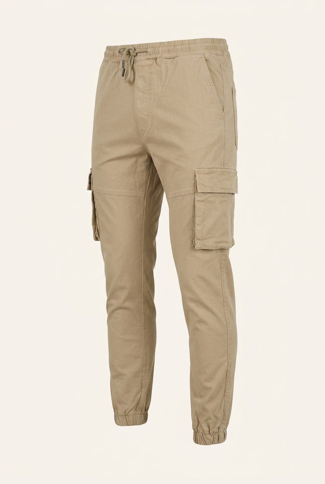 Cargo Jogger Pants - Beige - Front