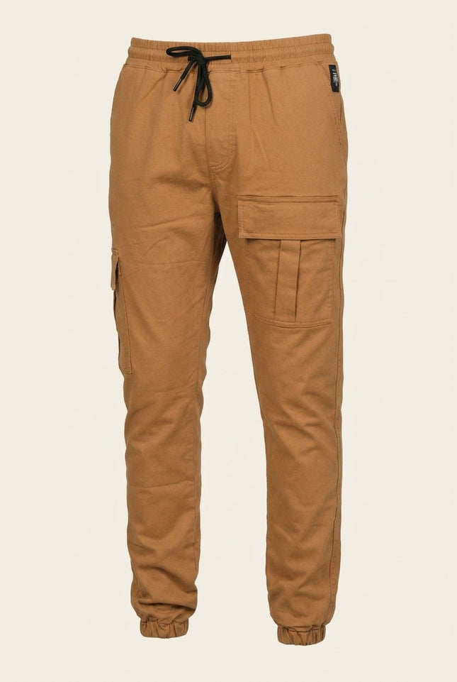 Cargo Jogger Pants - Camel - Front