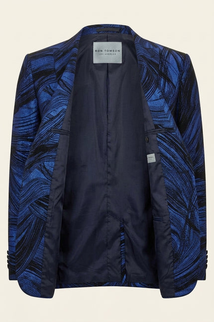 Cascading Peak Lapel Tuxedo Jacket - Navy - Front (Alt)