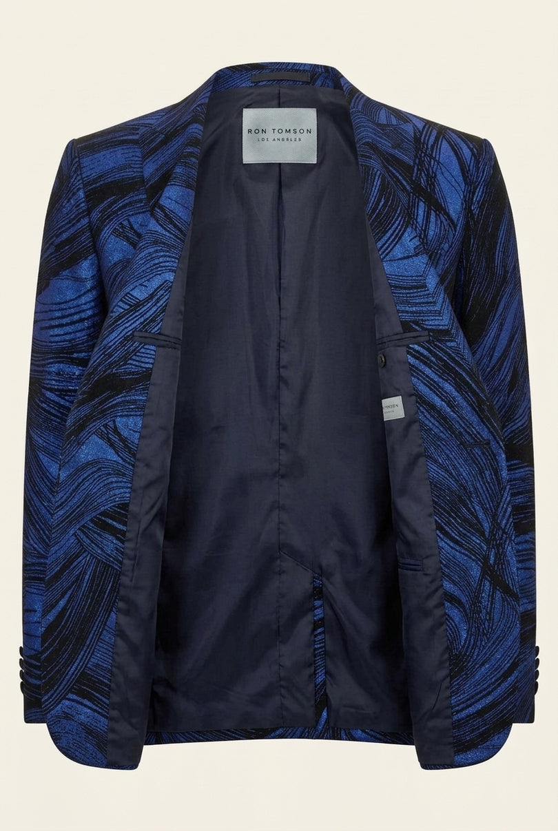 Cascading Peak Lapel Tuxedo Jacket - Navy - Front (Alt)