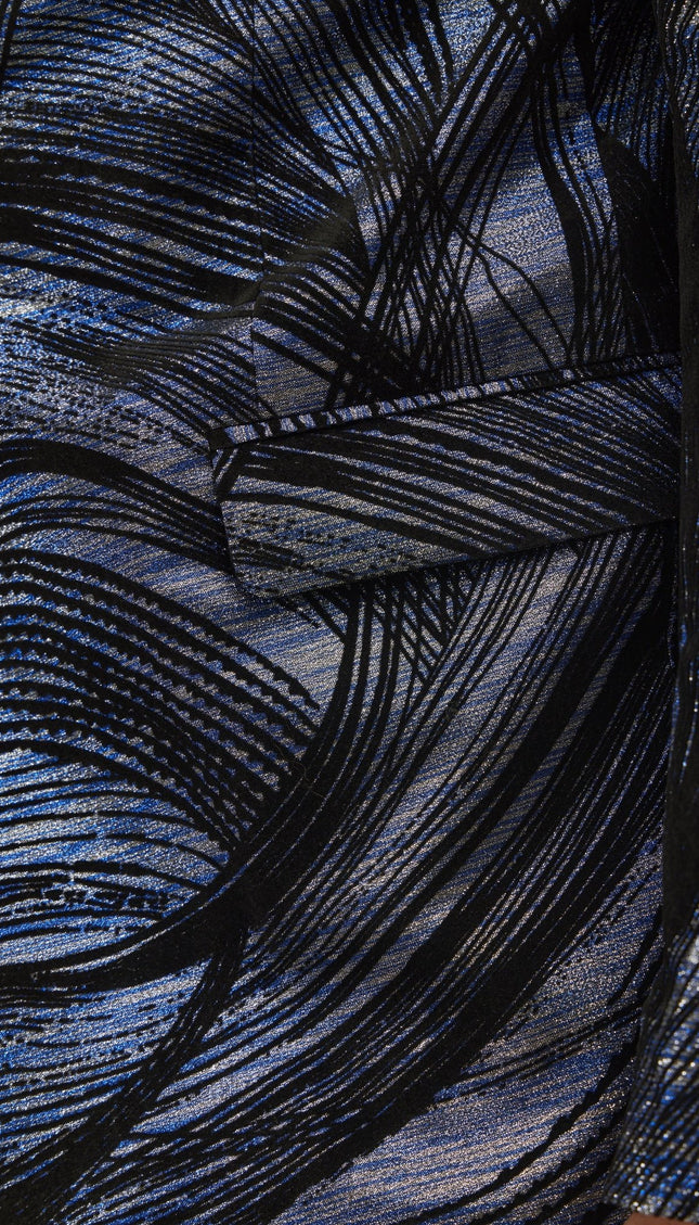 Cascading Peak Lapel Tuxedo Jacket - Turquoise - Ron Tomson