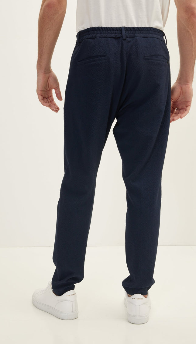Casual Drawstring Pants - Navy - Ron Tomson