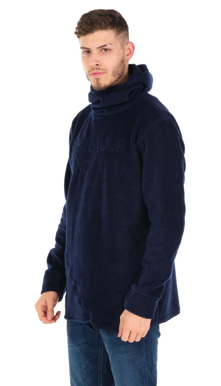 Chill Your Mind Masked Hoodie - Navy - Ron Tomson